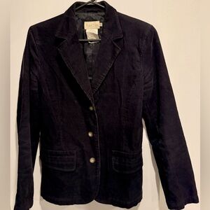 Part Two Corduroy blazer jacket shacket black 3 button pockets classic fitted 8